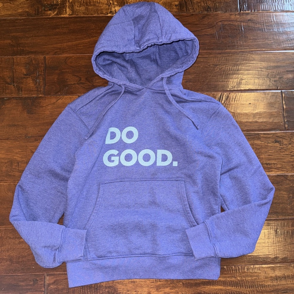 Cotopaxi Hoodie Womens Small Blue Do Good‎ Organic Cotton Sweatshirt Pullover